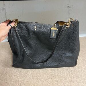 Coach Genuine Leather Tote Bag - Black